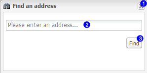 Screenshot of the find an address dialog box